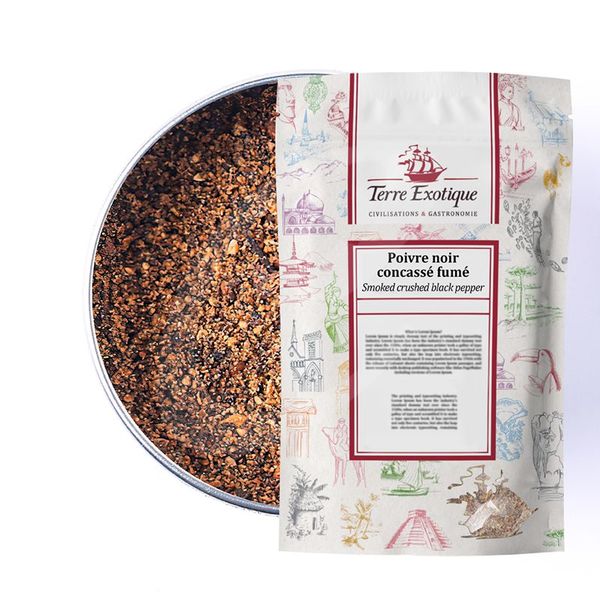 Gerookte en gekneusde zwarte peper