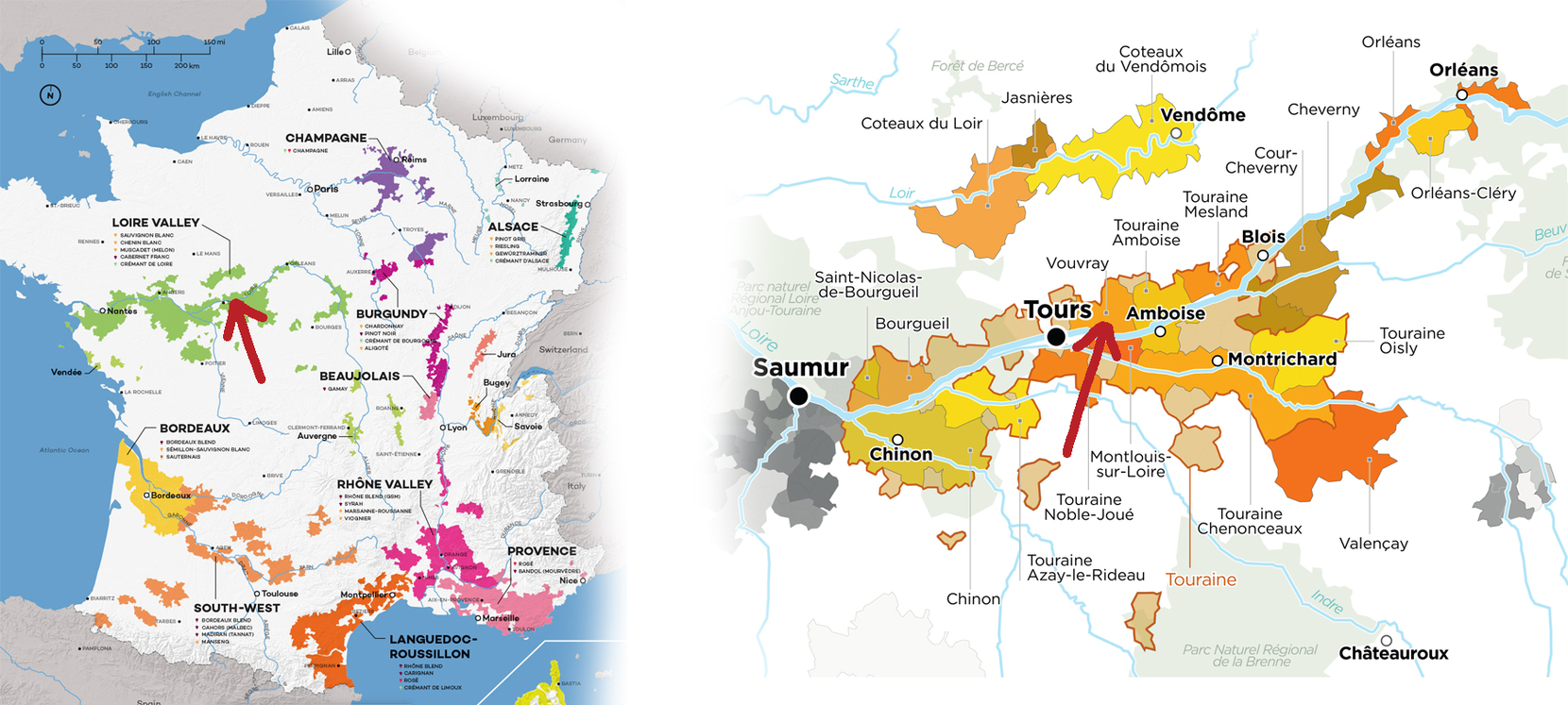 vouvray-landkaart